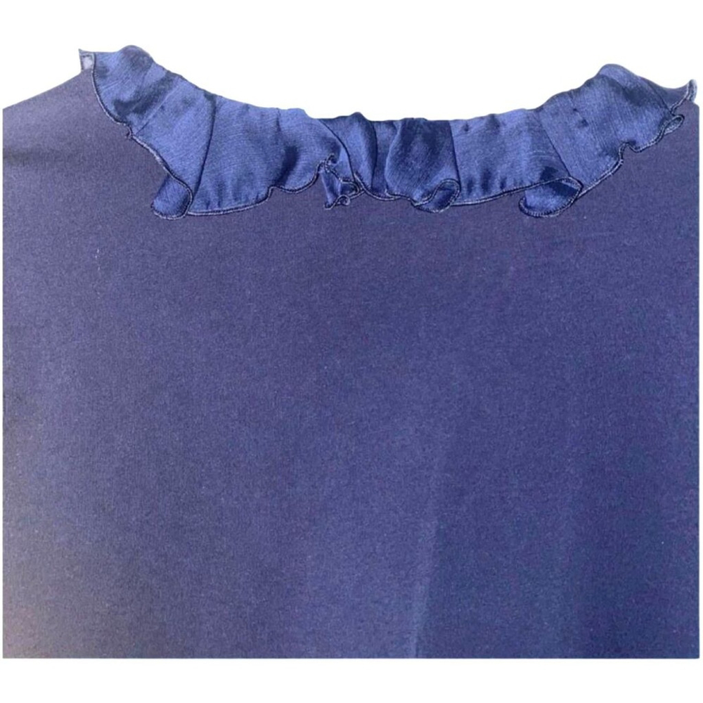 Chaps Navy Blue V-Neck Women's Tee with Ruffles, XL Size - Picture 7 of 12